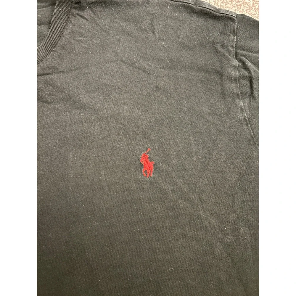 Polo Ralph Lauren T-Shirt Mens 2XB Black Excellent Red Pony Logo Short Sleeve
